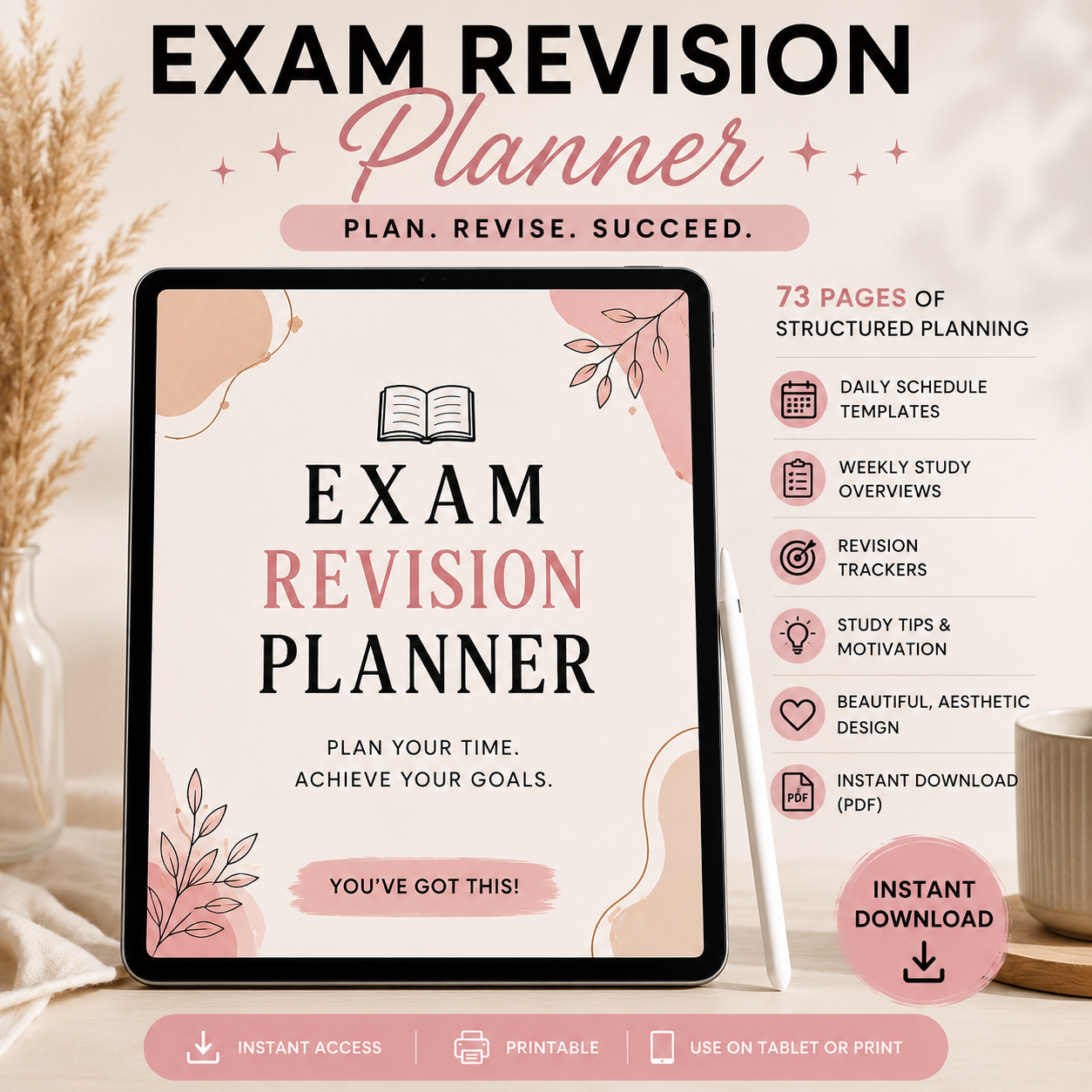 Ultimate Exam Revision Planner | 2-Hour Study Schedule PDF