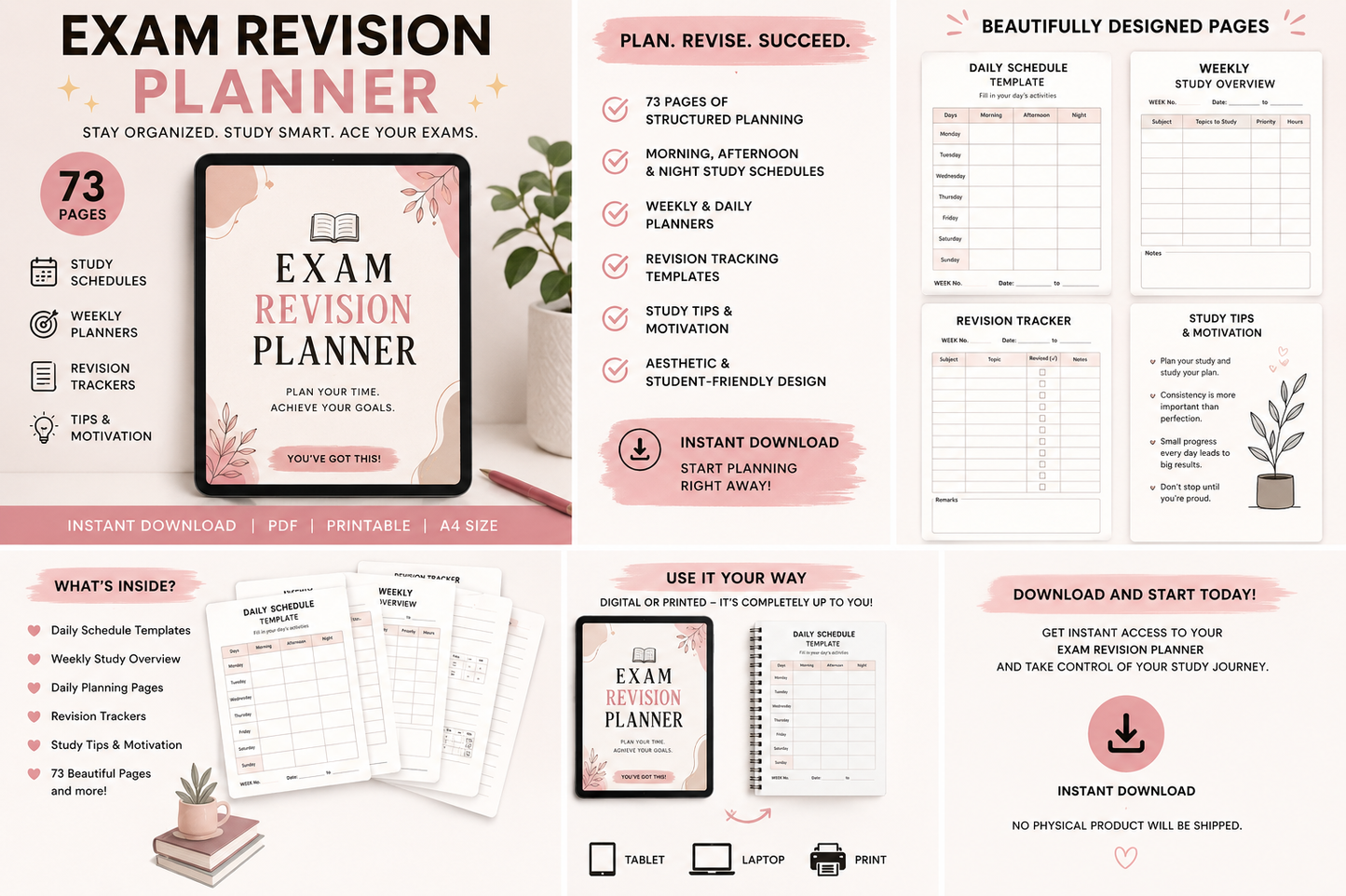 Ultimate Exam Revision Planner | 2-Hour Study Schedule PDF
